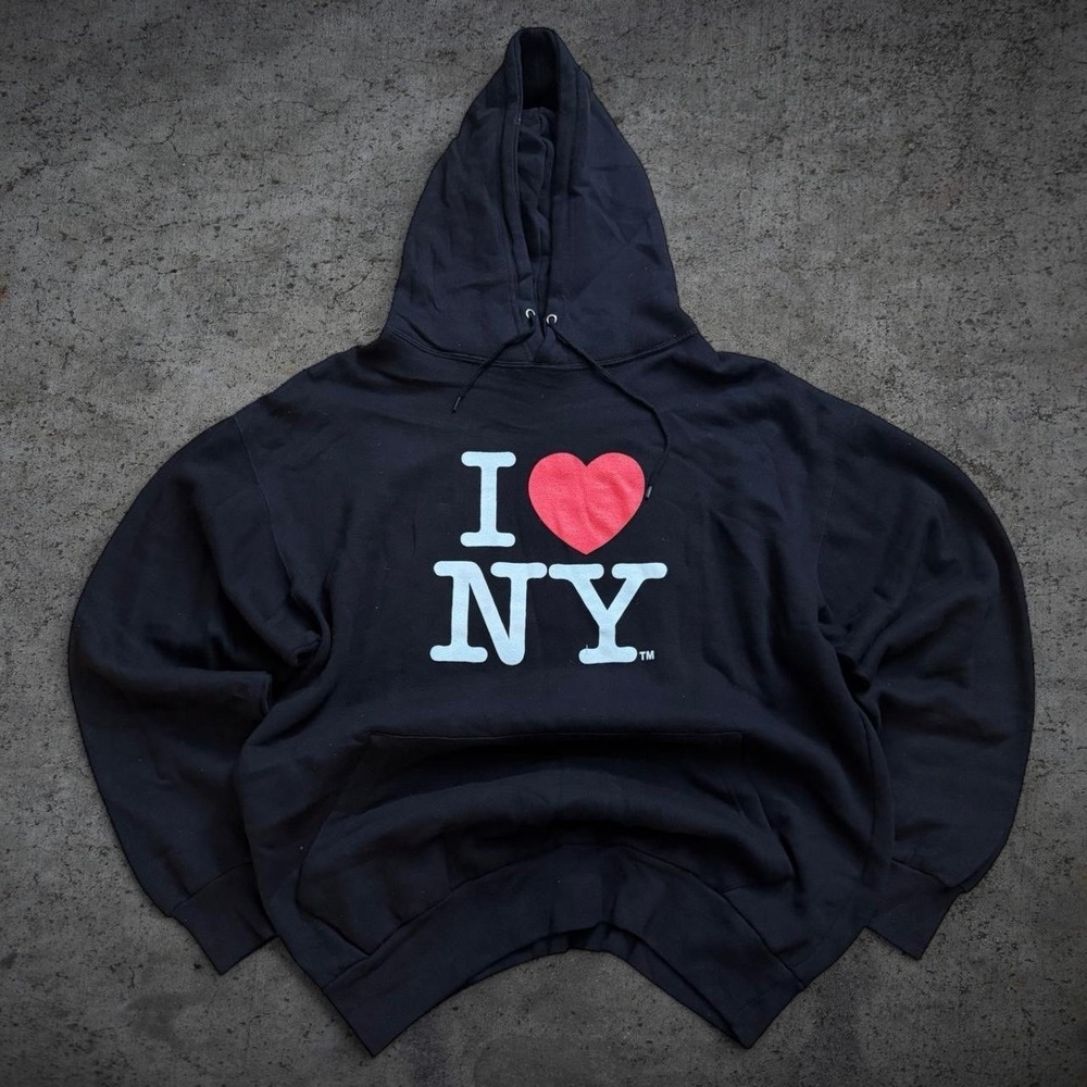 I Love NY Black Pullover Hoodie Size XL Streetwear NWT